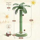 Customized Multi Level Green Cat Real Tree Tower Cat Climbing Condo Tree