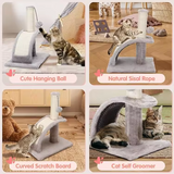 Gray Climbing Frame Scratching Post Tree Wood Scratcher Tower House