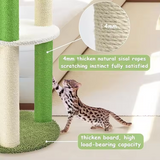 Green Scratch Post Tree Scratcher Beige Tree Tower With Hammock Bed