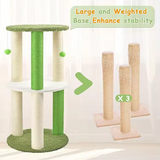 Green Scratch Post Tree Scratcher Beige Tree Tower With Hammock Bed