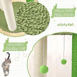 Green Scratch Post Tree Scratcher Beige Tree Tower With Hammock Bed