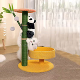 Yellow Plush Bamboo Climbing Multilayer Tree Tower For Cats