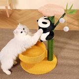 Yellow Plush Bamboo Climbing Multilayer Tree Tower For Cats