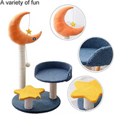 Luxury Orange Plush Moon Cat Tree Condo Tree Tower With Scratcher