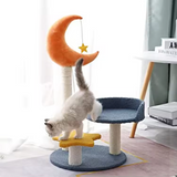 Luxury Orange Plush Moon Cat Tree Condo Tree Tower With Scratcher
