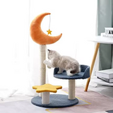 Luxury Orange Plush Moon Cat Tree Condo Tree Tower With Scratcher