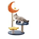 Luxury Orange Plush Moon Cat Tree Condo Tree Tower With Scratcher
