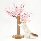 Customized Rattan Pink Cherry Blossoms Floral Cat Tree Tower Toys