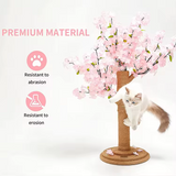 Customized Rattan Pink Cherry Blossoms Floral Cat Tree Tower Toys