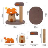 Customized Colorful Lambhair And Rattan Mushroom Cat Tree Toys