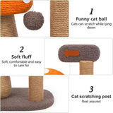 Customized Colorful Lambhair And Rattan Mushroom Cat Tree Toys