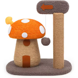 Customized Colorful Lambhair And Rattan Mushroom Cat Tree Toys