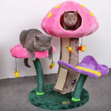 High Quality Colorful Plush Mushroom Scratcher Creative Cat Tree Tower