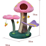 High Quality Colorful Plush Mushroom Scratcher Creative Cat Tree Tower