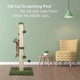 Green Plush Scratcher Sisal Pet Play Condo Cat Tree Tower With 3 Balls
