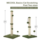 Green Plush Scratcher Sisal Pet Play Condo Cat Tree Tower With 3 Balls