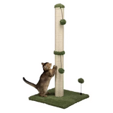 Green Plush Scratcher Sisal Pet Play Condo Cat Tree Tower With 3 Balls
