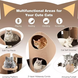 High Quality Grey Plush Multi-level Cat Scratching Tree Tower With Small Balls