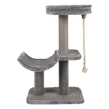 Custom Simple Grey Plush Cat Scratching Post Tree Scratcher