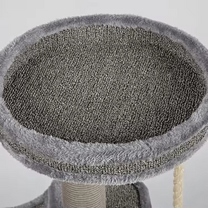 Custom Simple Grey Plush Cat Scratching Post Tree Scratcher