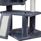 Modern Black Plush Climbing Cat Tree House Multilayer Tree Tower