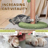 Cat Climbing Frame Scratching Post Tree Wood Scratcher With Leaves