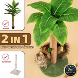 Cat Climbing Frame Scratching Post Tree Wood Scratcher With Leaves
