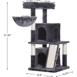 Custom High Quality Black Plush Multi-level Cat Scratching Tree Tower