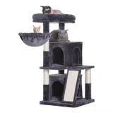 Custom High Quality Black Plush Multi-level Cat Scratching Tree Tower