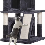 Custom High Quality Black Plush Multi-level Cat Scratching Tree Tower