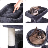 Custom High Quality Black Plush Multi-level Cat Scratching Tree Tower