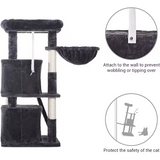 Custom High Quality Black Plush Multi-level Cat Scratching Tree Tower