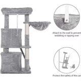 Light Grey Plush Large Cat Scratching Sisal Tree Tower