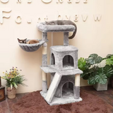 Light Grey Plush Large Cat Scratching Sisal Tree Tower