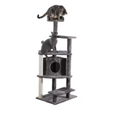 Customized Black Plush Sisal Rope Wrapped Scratching Climbing Frame Tree