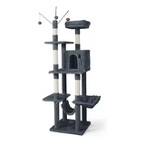 Custom Black Plush Luxury Multilevel Cat Tree Tower With Hammock Bed