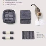 Customized Dark Grey Plush Modern Cat Tree Tower Toys