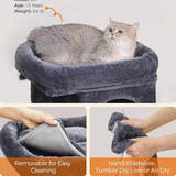Customized Dark Grey Plush Modern Cat Tree Tower Toys