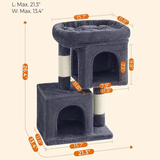 Customized Dark Grey Plush Modern Cat Tree Tower Toys