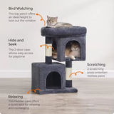 Customized Dark Grey Plush Modern Cat Tree Tower Toys