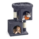 Customized Dark Grey Plush Modern Cat Tree Tower Toys