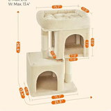 Custom High Quality Beige Plush Creative Cat Tree Tower