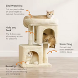 Custom High Quality Beige Plush Creative Cat Tree Tower