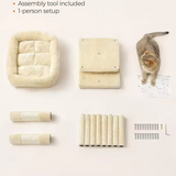 Custom High Quality Beige Plush Creative Cat Tree Tower