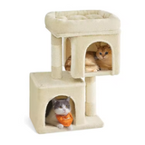Custom High Quality Beige Plush Creative Cat Tree Tower