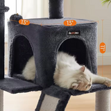 Custom High Quality Dark Grey Multi-level Cat Scratching Tree Tower