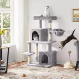 Grey Plush Luxury Multi-level Activity Tree Tower With Scratcher Sisal For Cat