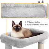 Grey Plush Luxury Multi-level Activity Tree Tower With Scratcher Sisal For Cat
