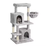 Grey Plush Luxury Multi-level Activity Tree Tower With Scratcher Sisal For Cat