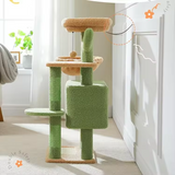 Customized Green Plush Natural Sisal Rope Wrapped Scratching Climbing Tree Toys For Cat